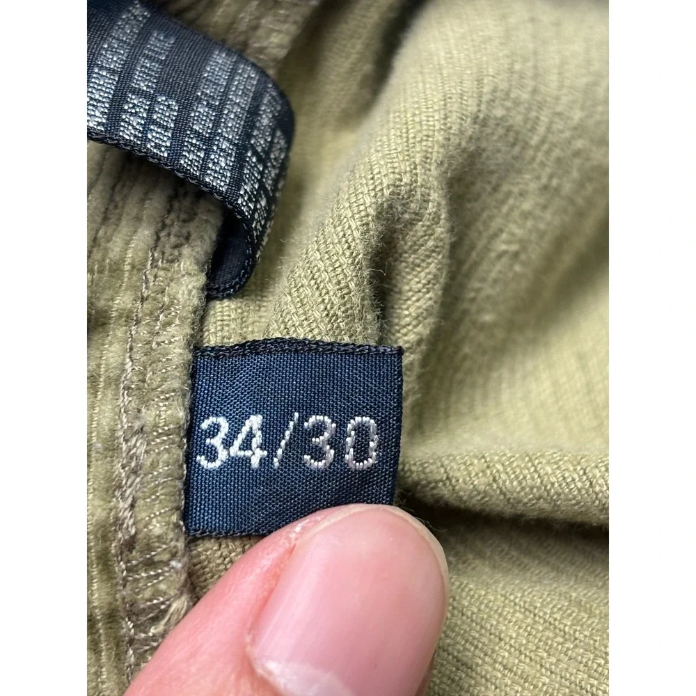 VTG Polo Ralph Lauren Hammond Pant Mens 34x30 Olive Green Corduroy Pleated